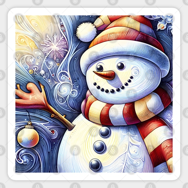 Discover Frosty's Wonderland: Whimsical Christmas Art Featuring Frosty the Snowman for a Joyful Holiday Experience! Magnet by insaneLEDP